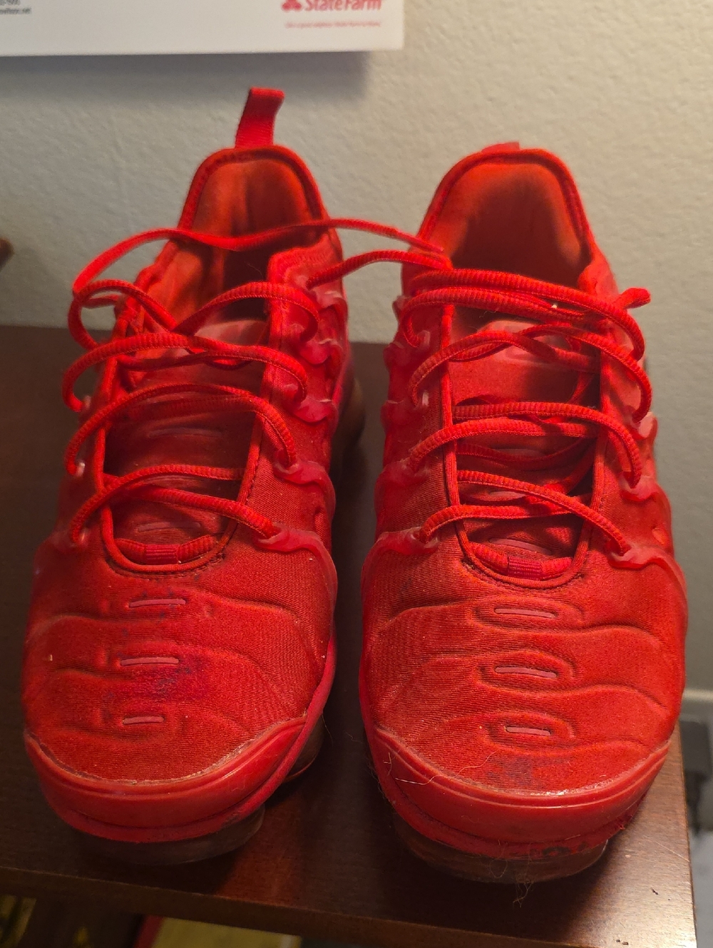 Men's Vibrant Red Knit Lace-Up Sneakers